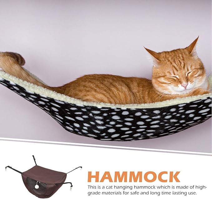 ARTIBETTER Multi-Functional Cat Cage Hammock Bed, Breathable Sandwich Mesh Fabric, Machine Washable Summer Pet Sleeping Nest for Cats, Size M, Coffee Color