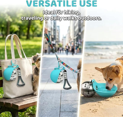 2026 New 2-in-1 Portable Dog Water Bottle for Small Dogs, Foldable Pet Water Bottle, 304 Stainless Steel Compact Dog Drinking Bottles Leak Proof & Silicone Bowl for Walking Hiking (Pink A)