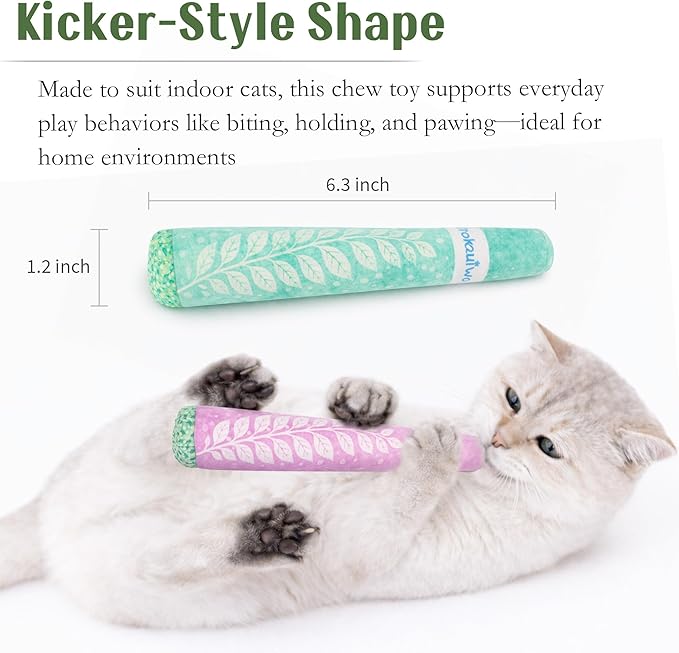 Catnip Toys for Cats, Kicker Style Cat Toys for Indoor Cats with Extra Strong Catnip, Interactive Cat Toys Set, Funny Plush Kitten Teething Toy for Cat Lovers(3 Pack)
