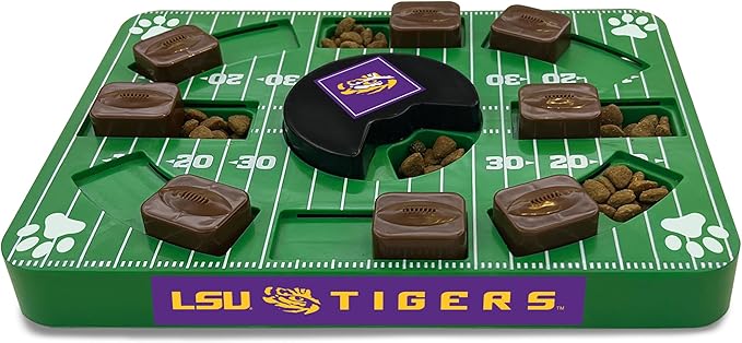 Pets First NCAA LSU Tigers Puzzle Toy, Puzzle Treat Dog Toy, Interactive Dog Treat Toy, Dog Puzzle Fedding Slow Toy