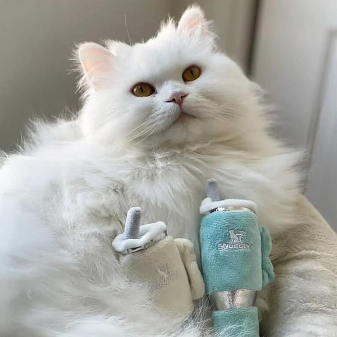 Snuggly Cups Set, Plush Cat Toys Catnip Filled with Interactive Crackle Sound, Safe & Durable Toys for Cat & Kitten, 3 Pcs