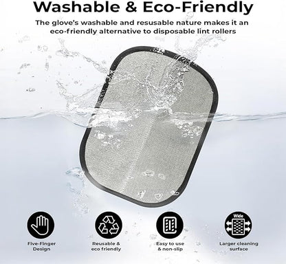 VIMALIFE Pet Hair Removal Glove for Dogs and Cats, Quick Cleaning Electrostatic Hair Remover, Reusable for Sofa, Carpet, Clothing & Car Seats, Easy Fur Cleaning Tool for Home & Travel, Black