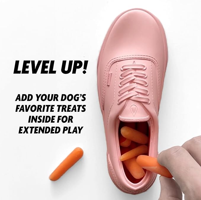 Shoe Dog Toy for Aggressive Chewers - Realistic Sneaker Heavy-Duty Toy for Small, Medium, Large Dogs - Tough Chew Toy - Cement Gray