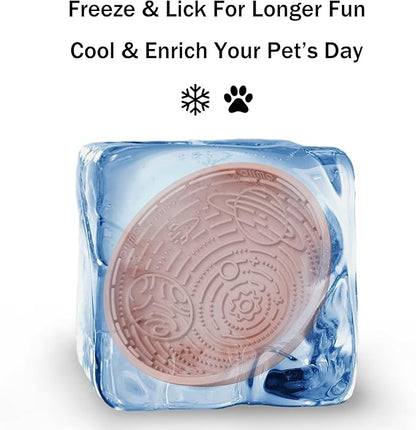 OHMO Slow Feeder Bowl Lick Mat for Dogs(Coral, 6.3") Interactive Soft Silicone w/Wobbly & Stable Galaxy Design, Reduces Pet Boredom Anxiety, Easy Clean