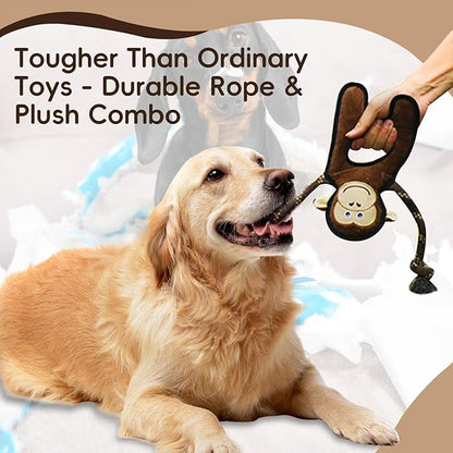 Pet Fox Rope & Plush Dog Toy - Interactive Tug Toy for Dogs | Eco-Friendly REPT Material | Durable for All Breeds