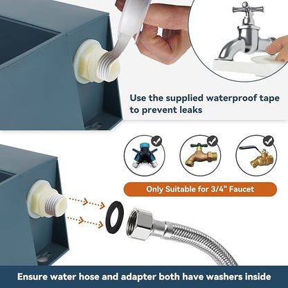 Outdoor Water Bowl for Dogs– 2L Automatic Dog Water Dispenser with 59" Hose and Float Valve, Ideal for All Kinds of Animals (Fits 3/4" GHT Faucet)