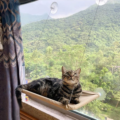 Cat Window Perch, Hammock Seat Bed - Space Saving Design, 360 Sunbath, Holds Up to 50lbs for Any Size