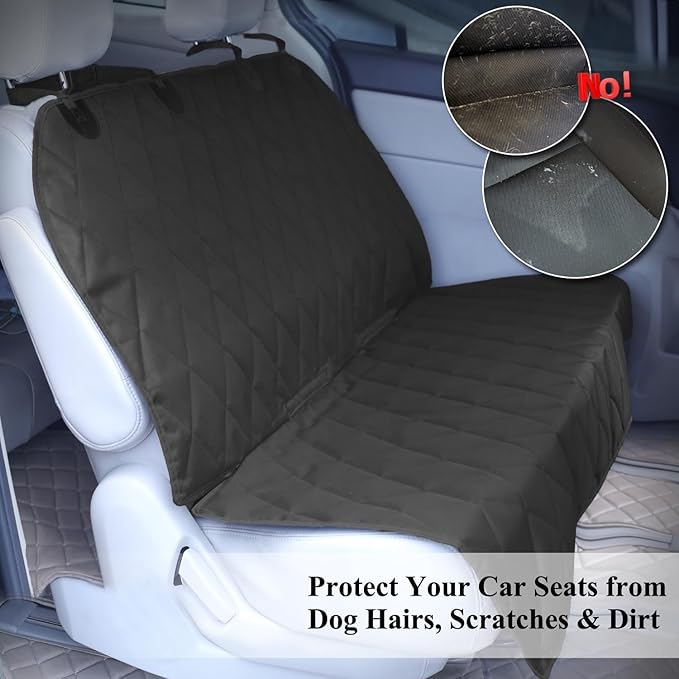 VIVAGLORY Dog Seat Cover Quickcover Seat Protector for Dog, Backseat Cover for Car, Back Rear Backseat Bench Protector, Standard, Black