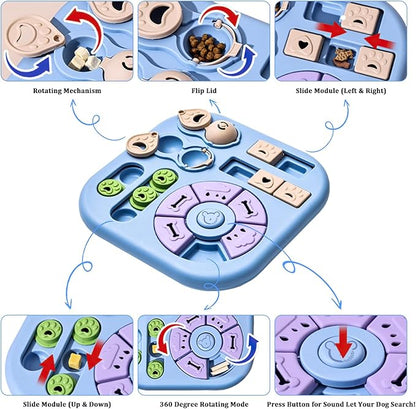 Interactive Dog Puzzle Toys for Smart Dogs - Mental Stimulation Puzzle Toys for Small & Medium Dogs, Treat Dispensing Dog Enrichment Toys for Beginner Dogs