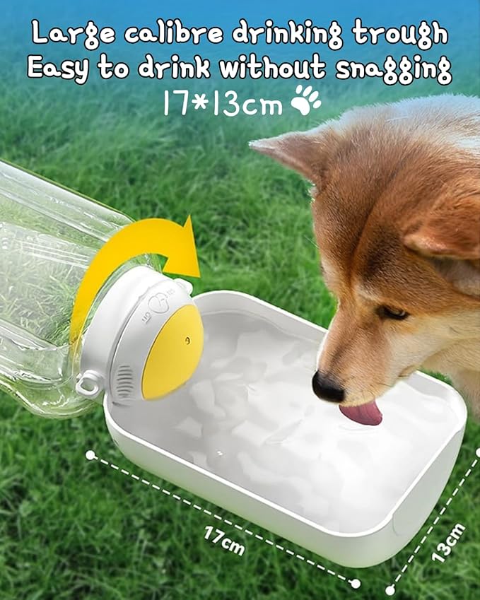 35oz Water Bottle, Portable Dog Water Bottle with Shoulder Strap, BPA Free, Leak Proof, Large Capacity, Pet Water Dispenser with 10oz Bowl for Walking, Hiking, Camping, Travel