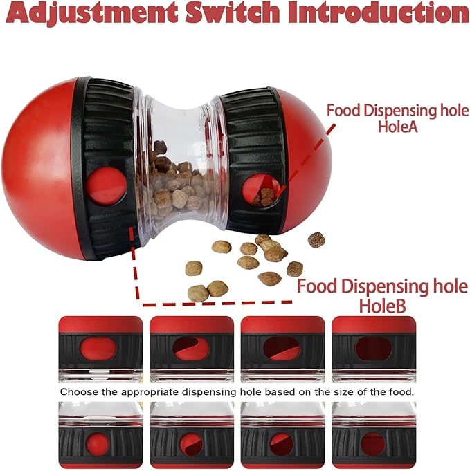 Dog Food Puzzle Toys, Adjustable Dog Treat Dispensing Dogs Toys, Interactive Chase Slow Feeder for Boredom and Stimulating, IQ Training for Small Medium Dogs