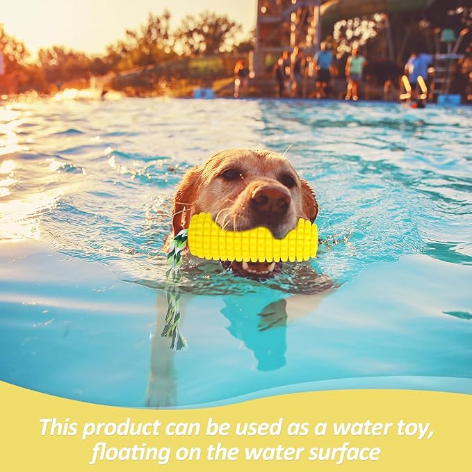 Dog Chew Corn Toy,for Aggressive Chewers Small Medium Large Breed,Interactive Squeaky Dog Tooth Cleaning Tool Water Float Toy,Suitable for Small,Medium and Large Dogs