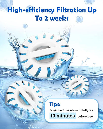 Filter Element Pack for FurryPlanet Large Dog Water Fountain Stainless Steel,12L Ultra-Purification Pet Fountain Dog Cat Drinking Dispenser 6in1,Deep Purification Filter