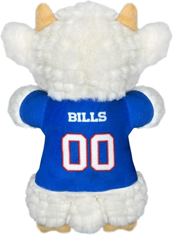 Pets First NFL Buffalo Bills Goat Plush Toy for Dogs and Cats with Squeaker, Wearing a Team Jersey! Fun & Sporty Goat Shaped Dog Chew Toy, Interactive Pet Toy