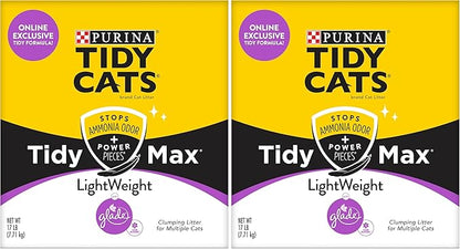 Purina Tidy Cats Clumping, Lightweight, Multi Cat Litter, Tidy Max Glade Clean Blossoms Formula - 17 lb. Box (Pack of 2)
