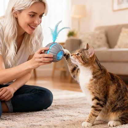 Interactive Cat Toys for Indoor Cats,Automatic Moving Kitten Toys,Cat Toys for Bored Indoor Adult Cats,Smart Rechargeable Cat Enrichment Toys for Cats to Keep Them Busy, Cat Balls Pet Toys