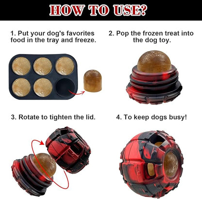 Yipetor Dog Toy, Frozen Dog Treats to Keep Dogs Busy, Interactive Treat Dispensing Dog Toy Puzzle, Interactive Chew Toys for Puppy Small Medium Dog, Power Chewer, Durable Rubber-Easy to Clean (Medium)