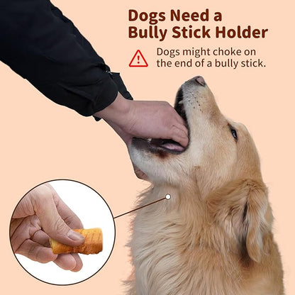 Bully Stick Holder for Dogs - for Aggressive Chewers Treat Chew Holder, Heavy Duty Yak Chew Toy Nylon Bone, Prevent Choking Safety Device for Small Medium Large Dogs, No More Swallowed Ends