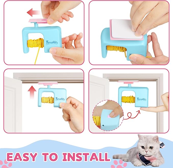 Interactive Cat Toy for Indoor Cat, Automatic Door Hanging Cat Toy with Detachable Design, Kitten Toys for Indoor Cats Self Play, 3.27 * 1.69 * 2.76Inch (Sky Blue)