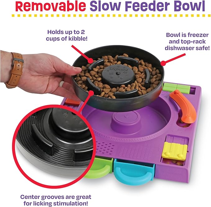 Brightkins DJ Doggo Puzzle Feeder - Enrichment Toys for Dogs Mental Stimulation, Interactive Gift for Puppies
