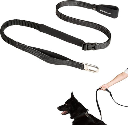 Hands Free Dog Leash Adjustable Versatile Crossbody Waist Dog Leash Reflective Comfortable Padded Handles Shock Absorbing Walking Lead for Small Medium Large Dogs (Super Reflect-Black, M)