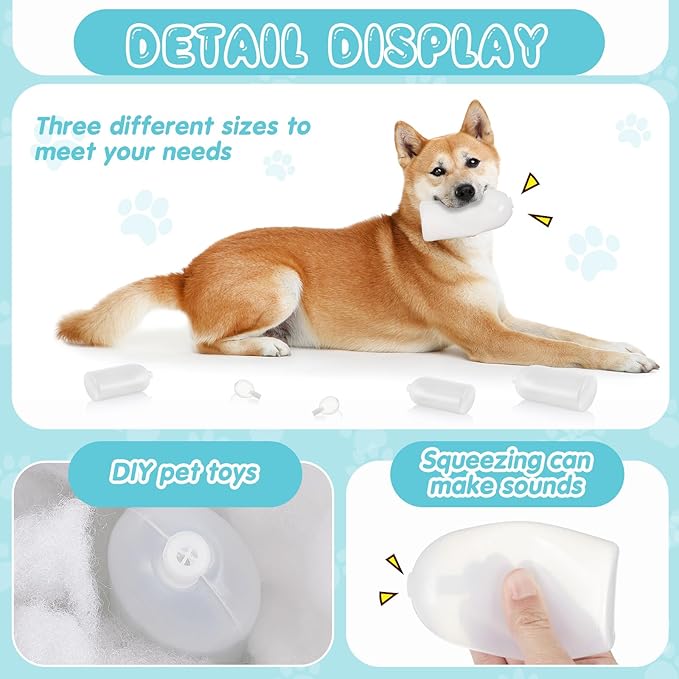 Deekin 60 Pcs Large Replacement Squeakers for Dog Bulk Pet for Repair Squeaky Cat Fix Noise Maker Insert Supplies (Novel)