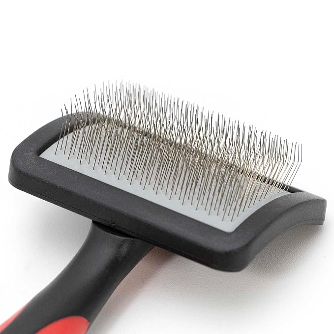 Jeffers Soft Pin Universal Slicker Brush for Dogs & Cats, Grooming Brush for Sensitive Skin, Remove Mats, Loose Fur, & Dead Hair, Tangle Detangler, Safe Grooming Tool - Small 3" x 2"M