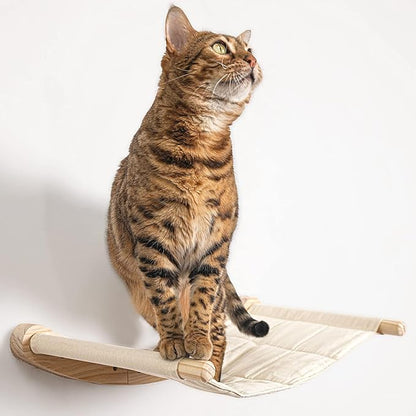 Yiotl Cat Hammock, Wall Mounted Cat Climbing Shelf, 4 Step Cat Stairway Furniture with Sisal Scratching for Sleeping, Playing, Lounging and Perching