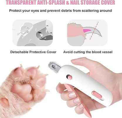 Cat Nail Clipper with Adjustable Aperture, Small Dog Nail Trimmer with 4 Gears & Nail File, Safe Pet Claw Clipper Grooming Tool to Avoid Over Cutting, Professional Pet Nail Cutter for Beginners (Pink)