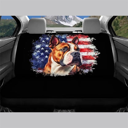 AFPANQZ Dog USA Flag Car Backseat Covers Dog Seat Cushion for Rear Seat Non-Slip Soft Car Seat Covers for Dogs, Pet, Kids Seat Cover for Auto Back Seat, Bench Protective Covers