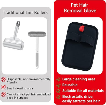 Pet Hair Removal Glove,Reusable Electrostatic Pet Hair Remover,Upgrade Efficient Pet Grooming Gloves for Hair Remover for Cats & Dogs