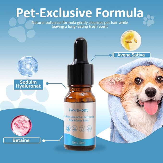 Pet Steam Brush for Dogs & Cats, 3-in-1 Steam Grooming Brush for Shedding & Hair Removal - Self Cleaning Spray Comb with Mist for Long Haired Pets - Includes Pet Essence