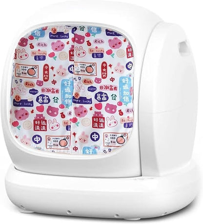 Curtain for Self Cleaning Cat Litter Box,Reduces Cat Litter Bounce, Stops Odors from The Litter Box Self Cleaning (Red)