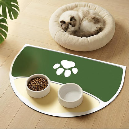 Absorbent Dog Mat for Food and Water, 24''x16'' Non Slip Rubber Base Cat Feeding Mat, Anti-Scratch Cat Mats for Food Bowls for Floors, Large Dog Mat for Bowls Designed for Multiple Pets Families