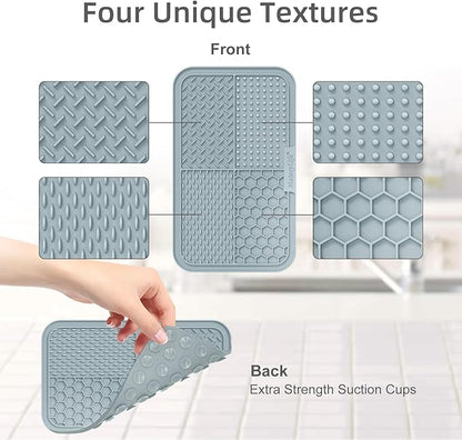 MateeyLife 2PCS Large Lick Mat for Dogs with Suction Cups, Slow Feeder Bowls, Cat Lick Mat for Anxiety Relief, Dog Toys to Keep Them Busy, Enrichment Toys for Bathing, Cat Licking Pad for Boredom