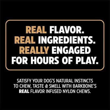 Pet Qwerks Pigs Ear BarkBone - Nylon Dog Bone for Aggressive Chewers - Bacon Flavor - 4.5"