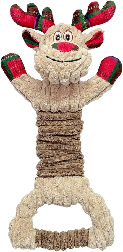 LWBMG Squeak Christmas Dog Toys Plush Dog Toy with Crinkle Paper Tug of War Pull Interactive Dog Toys for Aggressive Chewers Cute Stuffed Animal Dog Toy for Puppies Small Medium and Large Dogs