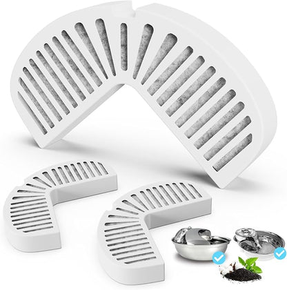 Cat and Dog Water Fountain Filters, 3 Pack Replacement Filters for Ceramic & Stainless Steel Fountains Automatic Pet Fountain Water Dispenser (3 Pack)