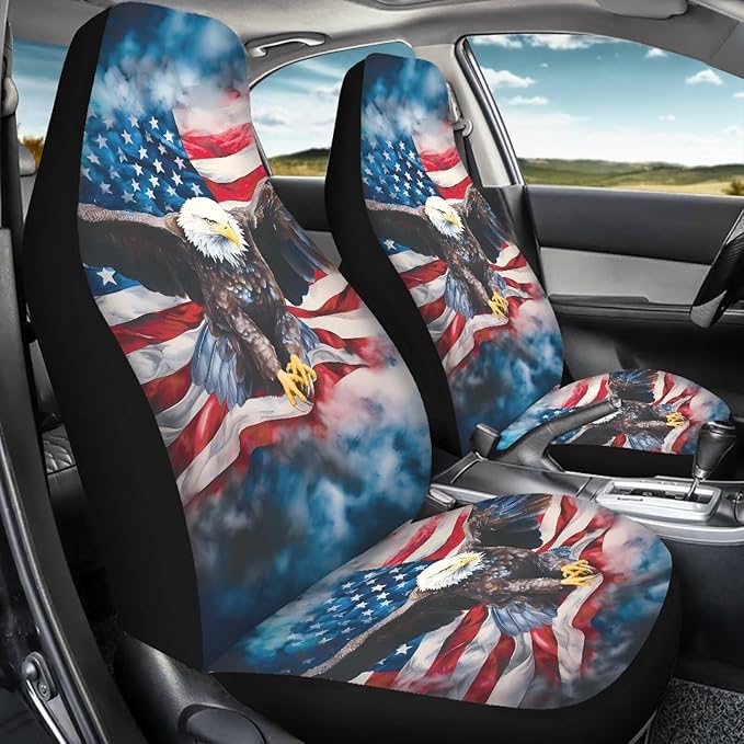 Eagle Car Front Seat Covers Waterproof Breathable Front Seat Cover Auto Interior Accessories 2 Pcs Set Protection Interior Accessories Universal Fit Most Cars
