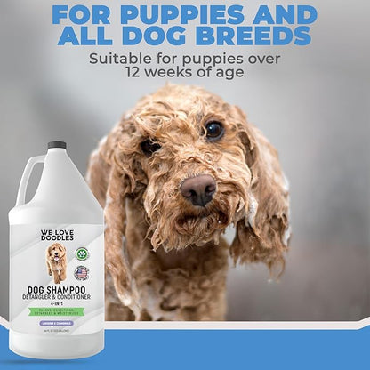 Dog Shampoo Half Gallon - Cleans, Conditions & Detangles, Goldendoodles, Poodles, & Doodle Shampoo - for Matted Pet Hair - Sensitive Skin Wash for Puppies - Made in The USA, 64OZ (Lavender)