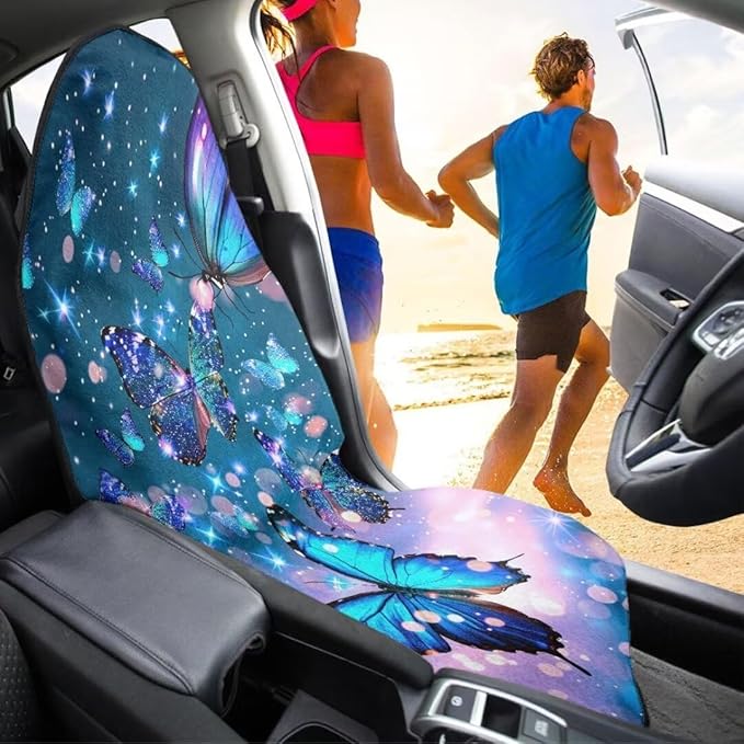 Coldinair Galaxy Butterfly Towel Waterproof Sweat Beach Seat Cover Universal for Car Truck SUV Seat for Dog or Workout,Non-Slip and Easy to Install