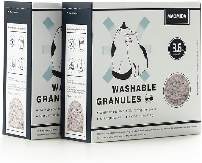Cat Litter Box Washable Granules Refills. Compatible to Cat Genie Refills. Great for cat Toilet Training kit. Compostable and Flushable. 7lbs Package