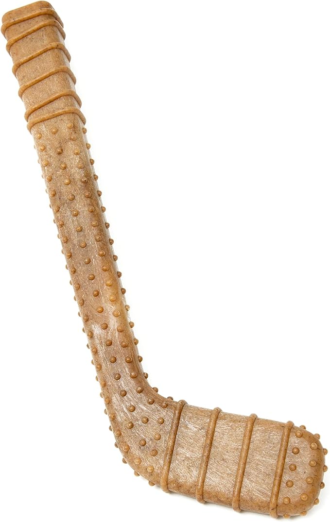 Power Bone Pet Chew Toy for Dogs - Durable, Non Toxic & Pet Safe - Best for Aggressive Chewers, Long Lasting Dental Health, Dog Teeth Cleaning, Dog Life Stages - Hockey Stick 12"