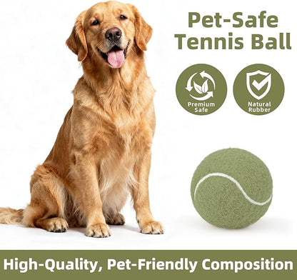 2.5" Dog Tennis Balls 6-Pack Silent Bounce, Tough Rubber Core, Durable Fetch & Training Toys for Indoor/Outdoor Play, for Small Medium Large Dogs (Misty Green, 6 Pack)