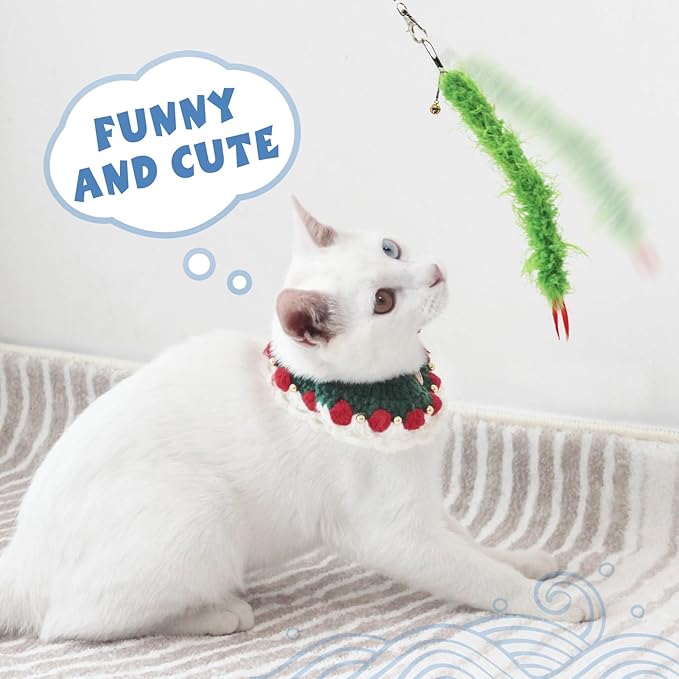 SONGWAY Cat Worm Toy Refills - 12Pcs Worm Cat Toys with Feather Tail, Teaser Wand Toys Replacement