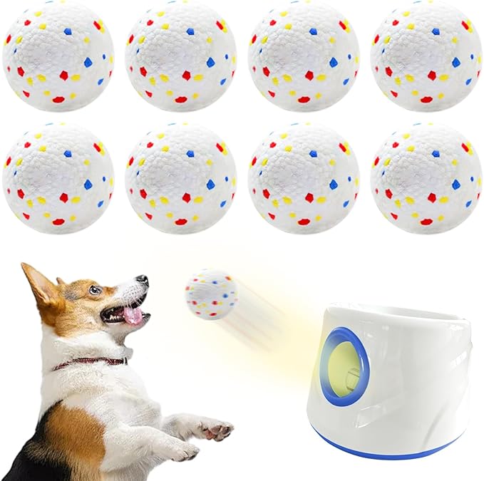 8 Pack Dog Balls, Dog Toy Balls 2.28'' - Indestructible Dogs Ball for Aggressive Chewers, Small Tennis Ball for Dogs(Small/Medium), Fit Same Listing Automatic Launcher Only ETPU Material