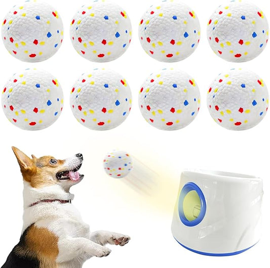 8 Pack Dog Balls, Dog Toy Balls 2.28'' - Indestructible Dogs Ball for Aggressive Chewers, Small Tennis Ball for Dogs(Small/Medium), Fit Same Listing Automatic Launcher Only ETPU Material