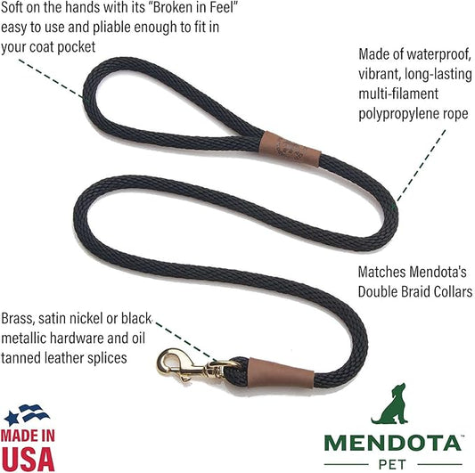 Mendota Pet Snap Leash - British-Style Braided Dog Lead, Made in The USA - Camo, 3/8 in x 6 ft - for Small/Medium Breeds