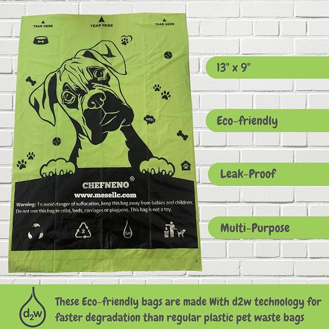 Dog Poop Biodegradable Bags One Biig Roll (600 ct.) Eco-friendly Doggy Poop Bags Pet Waste Pickup Bag Degradable Cat Waste Disposal Bags (1 Roll, 600 Bags)