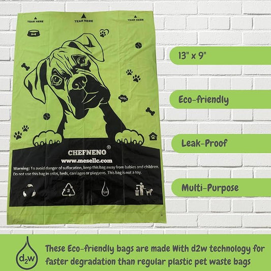 Dog Poop Biodegradable Bags One Biig Roll (600 ct.) Eco-friendly Doggy Poop Bags Pet Waste Pickup Bag Degradable Cat Waste Disposal Bags (1 Roll, 600 Bags)